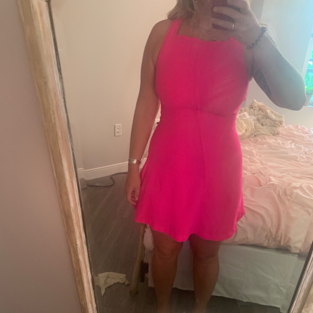 Hot pink dress